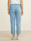 FJØRNA women's linen summer trousers with a relaxed straight-leg fit and drawstring waist, ideal for breezy, casual wear.
