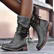 Femke | Women's Brown Lace Up Studded Ankle Boots with Leather Comfortable