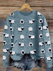 Elise | Women's Cozy Oversized Knit Nordic Hoodie Sweatshirt