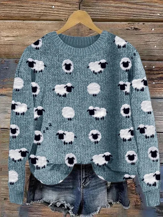 Elise | Women's Cozy Oversized Knit Nordic Hoodie Sweatshirt