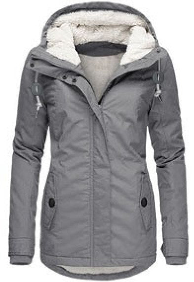 Elin | Women's Wool Hooded Buckle Fleece Jacket with Pockets