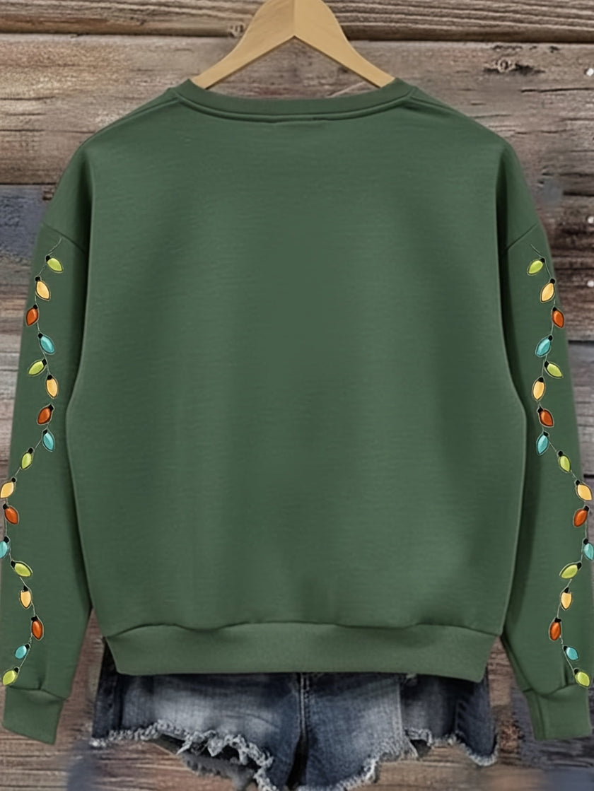 Mirjam | Women's Oversized Cropped Santa Tacky Novelty Crew-Neck Sweater