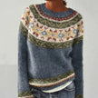 Fiona | Women's Patterned Crewneck Sweater with Crew-Neck Cozy Soft for Layering