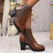 Clara | Women's Textured Heel Bold Style, Comfort Boots with Comfortable