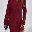 Wivi | Women's Ribbed Turtleneck Sweater Dress