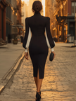 White FJØRNA midi dress for women, showcasing a sleeveless, elegant design with a fitted waist and flowing skirt.