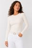 Long Sleeve Top Women Slim Fit Round Neck Stretch
