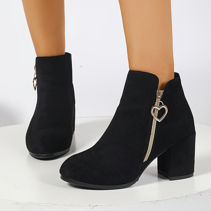 Luna | Women's Ankle Elegance for Cooler Days Boots with Block-Heel