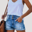 FJØRNA lightweight high-waist summer shorts for women with button front, casual and comfortable for warm weather.