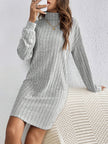 Wivi | Women's Ribbed Turtleneck Sweater Dress