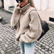 Celine | Women's Versatile Oversized Chunky Knit Turtleneck Sweater Pullover