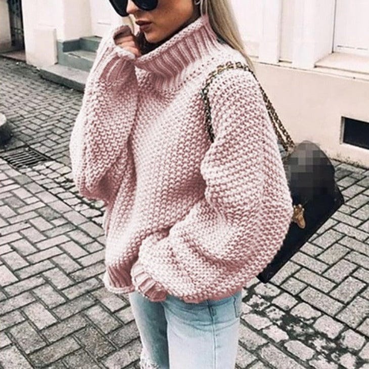 Celine | Women's Versatile Oversized Chunky Knit Turtleneck Sweater Pullover