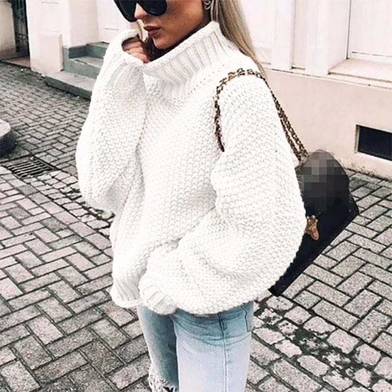 Celine | Women's Versatile Oversized Chunky Knit Turtleneck Sweater Pullover