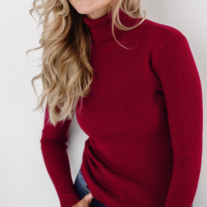 Ylvi | Women's Ribbed Knit Turtleneck Sweater