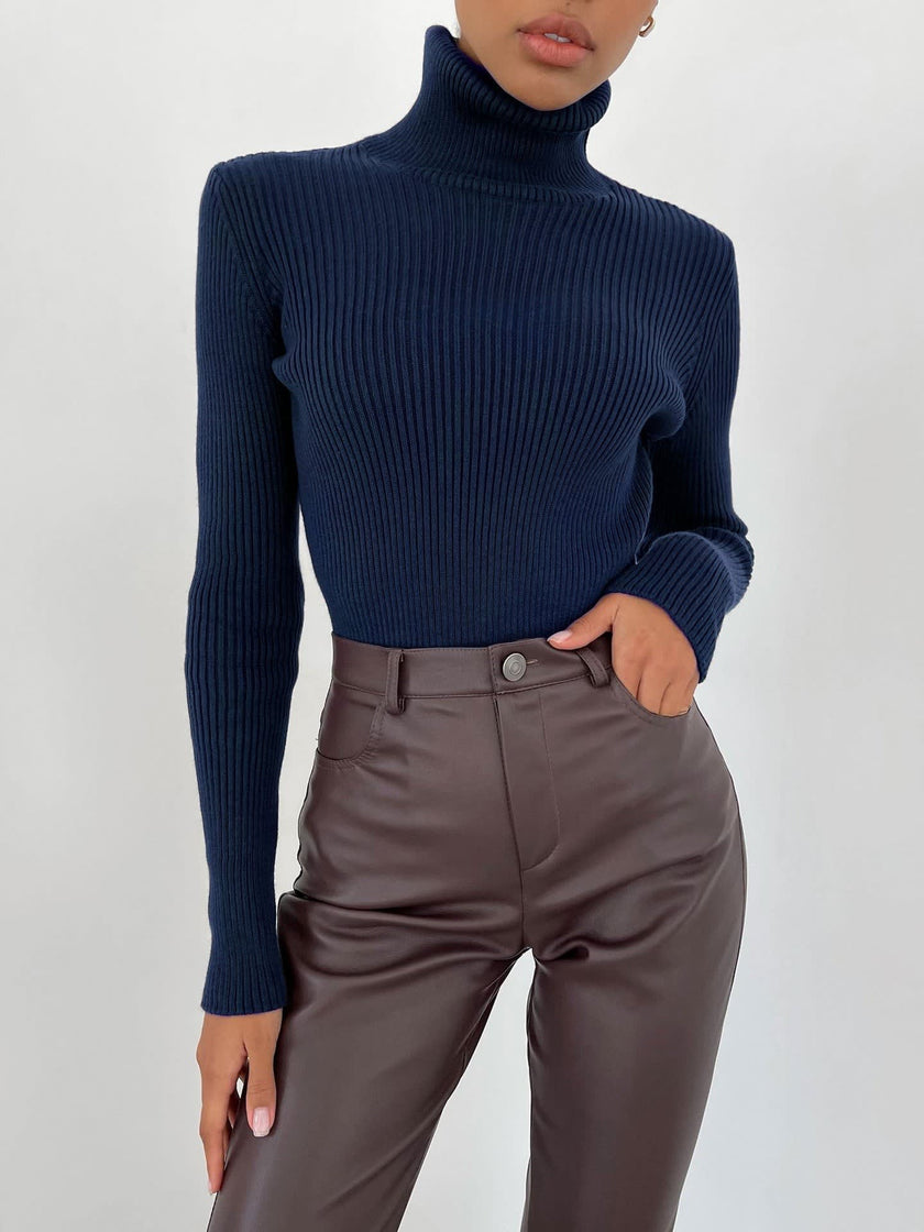Ylvi | Women's Ribbed Knit Turtleneck Sweater