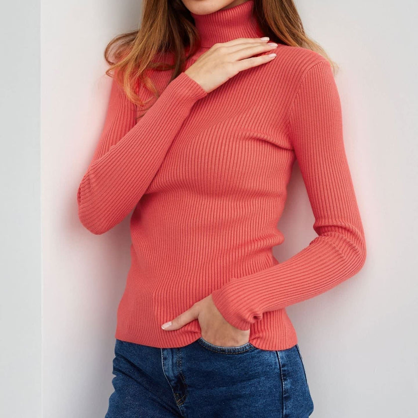 Ylvi | Women's Ribbed Knit Turtleneck Sweater