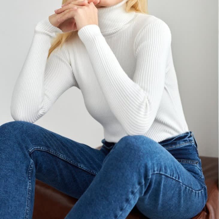 Ylvi | Women's Ribbed Knit Turtleneck Sweater