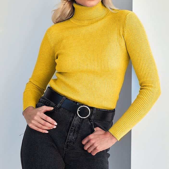 Ylvi | Women's Ribbed Knit Turtleneck Sweater