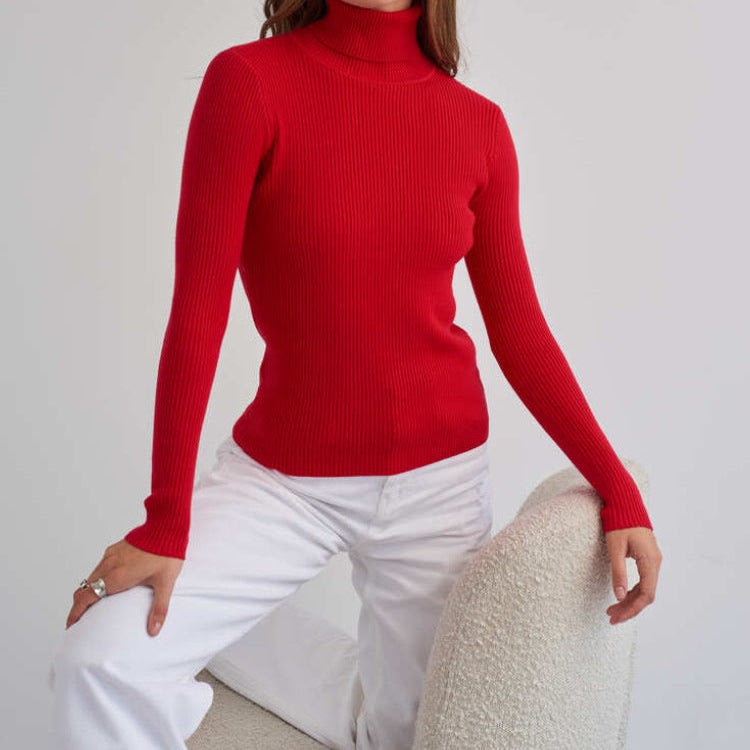 Ylvi | Women's Ribbed Knit Turtleneck Sweater