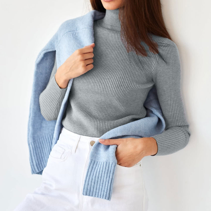 Ylvi | Women's Ribbed Knit Turtleneck Sweater