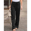 FJØRNA women's lightweight summer trousers with wide leg and drawstring waist, casual and breathable for warm weather.