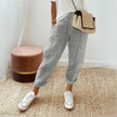 FJØRNA women's lightweight summer trousers with wide-leg and striped pattern, casual and comfortable for warm weather.