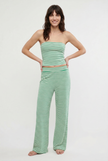 Women’s knit wide-leg trousers by FJØRNA, loose pull-on pants with a relaxed fit and comfortable design.