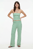 Women's FJØRNA knit wide-leg trousers with a loose pull-on design, featuring a comfortable and stylish fit.