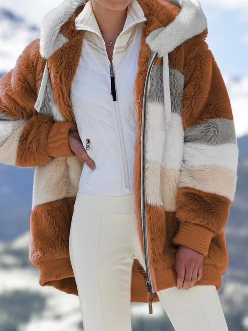 Erika | Women's Plus-Size Hooded Zip-Up Sherpa Winter Jacket