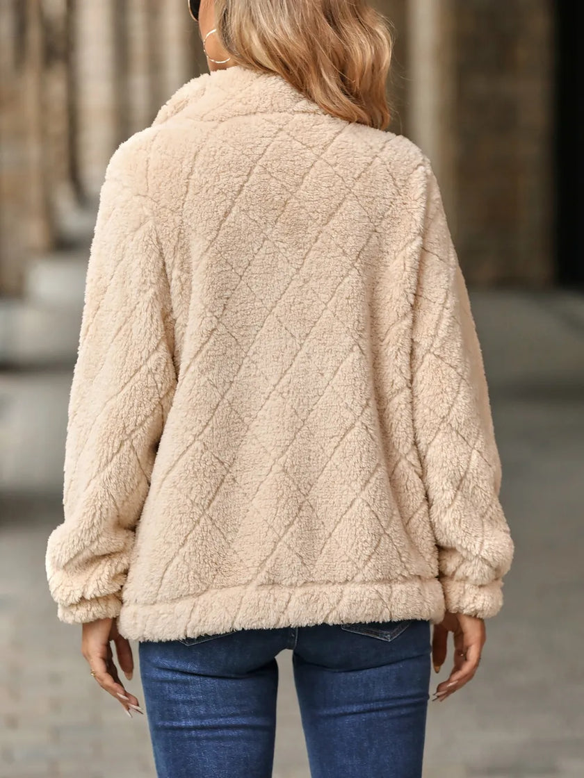 Birgit | Women's Zip-Up Sherpa Jacket with Pockets