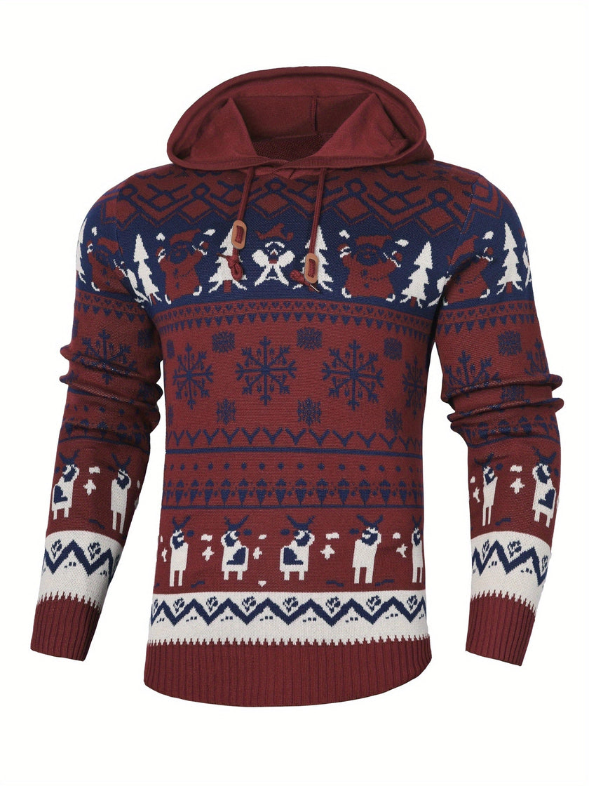 Giulia | Women's Fair Isle Reindeer Hooded Christmas Sweater