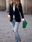 Velvet Blazer Slim Fit Single Button Peak Lapel Evening Jacket | Karin
