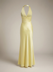 FJØRNA women's fitted halter neck maxi dress, elegant formal summer dress with a flowing silhouette and stylish design.