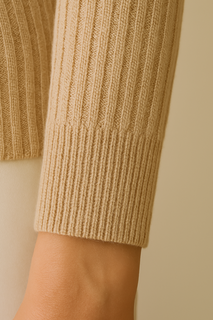 Rib Knit Polo Sweater Women Slim Fit Wool Lapel Collar
