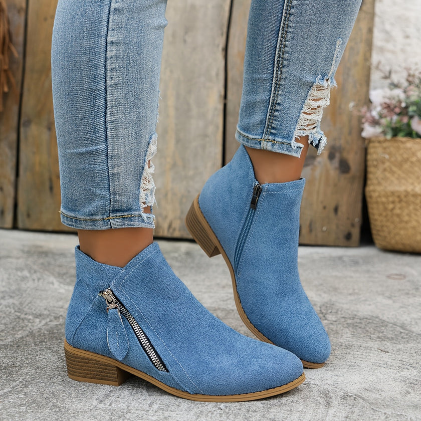 Elara | Women's Zip Ankle Elegance, Ease Boots with Comfortable Casual