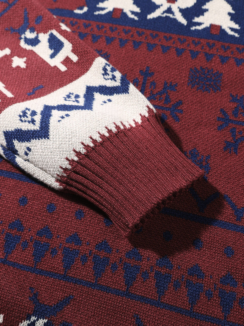 Giulia | Women's Fair Isle Reindeer Hooded Christmas Sweater