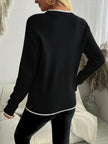 Flora | Women's Oversized Long Snowflake Crew-Neck Knit Christmas Sweater
