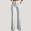 FJØRNA women's high-waist wide-leg summer trousers, lightweight workwear pants, stylish and comfortable for warm weather.
