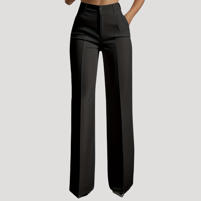 FJØRNA women's lightweight summer trousers with high waist and wide-leg style, suitable for workwear and casual wear.