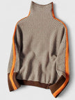 Harper | Women's Turtleneck Print Long Sleeve Sweater with High-Neck for Winter