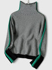 Harper | Women's Turtleneck Print Long Sleeve Sweater with High-Neck for Winter