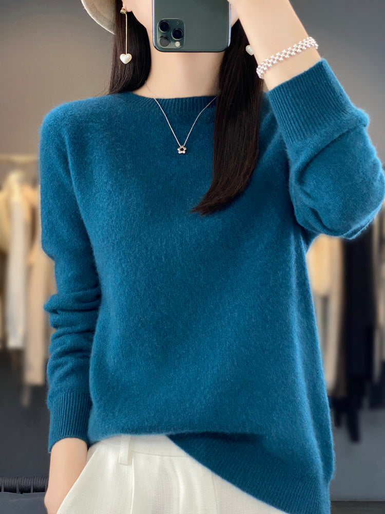 Anette | Women's Cozy Sweater Pullover with Wrap Elegant Soft for Winter