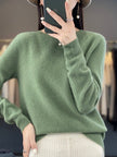 Wool Sweater Crew Neck Drop Shoulder Brushed Soft Knit Pullover Jumper | Malin