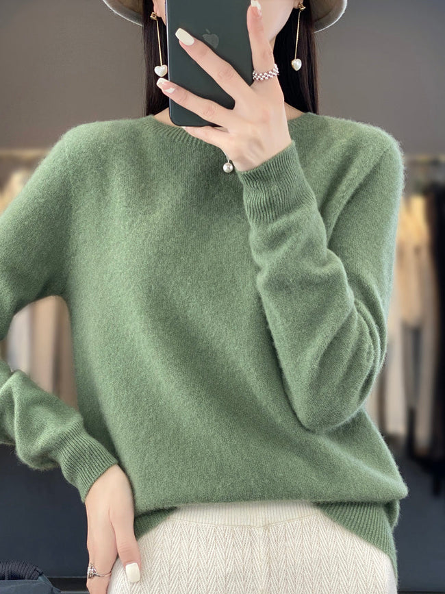 Anette | Women's Cozy Sweater Pullover with Wrap Elegant Soft for Winter