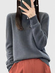 Wool Sweater Crew Neck Drop Shoulder Brushed Soft Knit Pullover Jumper | Malin