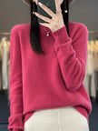 Wool Sweater Crew Neck Drop Shoulder Brushed Soft Knit Pullover Jumper | Malin