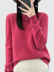 Wool Sweater Crew Neck Drop Shoulder Brushed Soft Knit Pullover Jumper | Malin