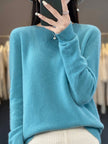 Wool Sweater Crew Neck Drop Shoulder Brushed Soft Knit Pullover Jumper | Malin