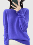 Wool Sweater Crew Neck Drop Shoulder Brushed Soft Knit Pullover Jumper | Malin