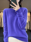 Wool Sweater Crew Neck Drop Shoulder Brushed Soft Knit Pullover Jumper | Malin
